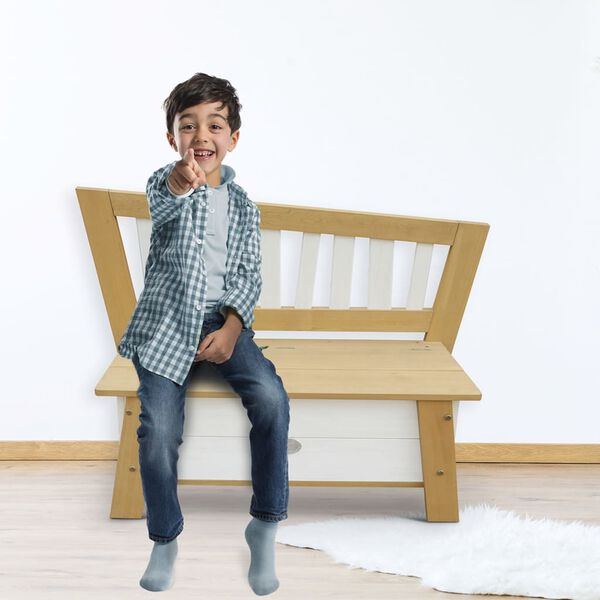 AXI Banco de almacenamiento Corky marr&oacute;n y blanco