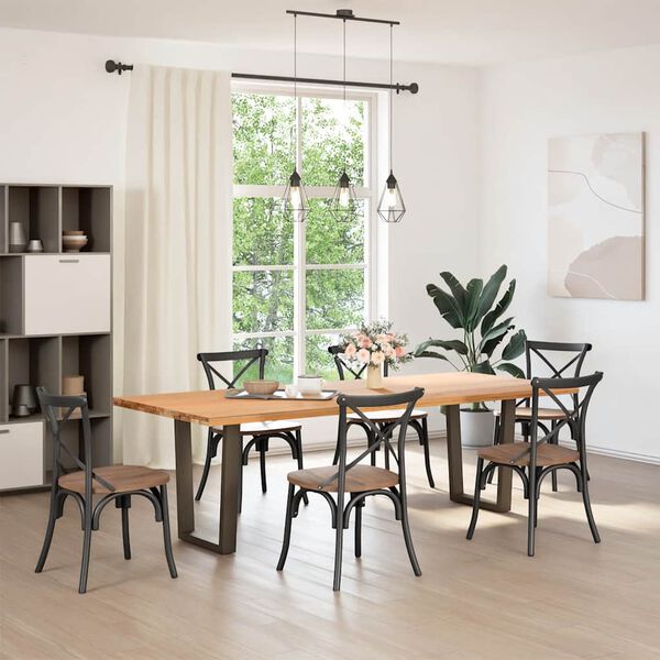 vidaXL Patas para mesa de comedor en forma de V (2 unidades, acero natural, 60 x 72-73,3 cm)