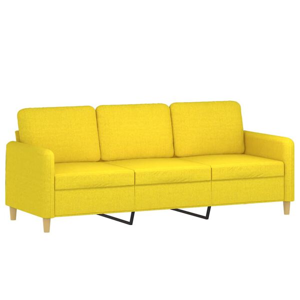vidaXL Sof&aacute; de 3 plazas de tela amarillo claro 180 cm