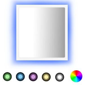 vidaXL Espejo de ba&ntilde;o LED acr&iacute;lico blanco 40x8,5x37 cm