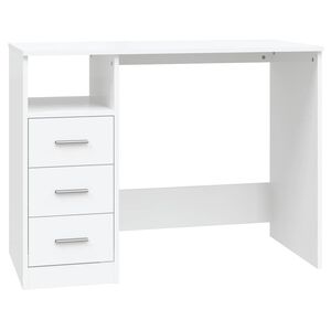 vidaXL Escritorio cajones madera contrachapada blanco 102x50x76 cm