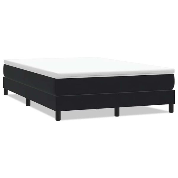 vidaXL Cama box spring sin colchón cuero sintético negro 160x210 cm