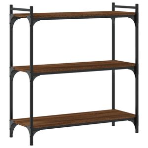vidaXL Librer&iacute;a 3 estantes madera ingenier&iacute;a roble marr&oacute;n 80x30x86 cm