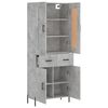 vidaXL Aparador alto madera contrachapada gris hormig&oacute;n 69,5x34x180 cm