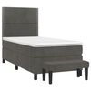vidaXL Cama box spring con colch&oacute;n terciopelo gris oscuro 80x200 cm