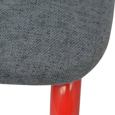 vidaXL Sillas de comedor 2 unidades tela roja y gris