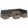 vidaXL Conjunto de sof&aacute; de jard&iacute;n 9 uds. Gris rat&aacute;n sint&eacute;tico