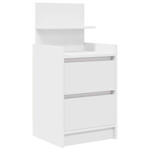 vidaXL Mesilla de noche con 2 cajones blanca 38x34x80 cm