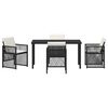 vidaXL Conjunto de Comedor de Jard&iacute;n 5 pcs Negro rat&aacute;n sint&eacute;tico