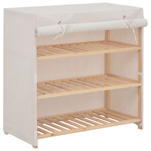vidaXL Mueble zapatero con funda de tela blanco 79x40x80 cm