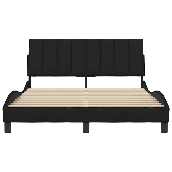 vidaXL Estructura de cama sin colch&oacute;n Hanko tela negro 120x200 cm