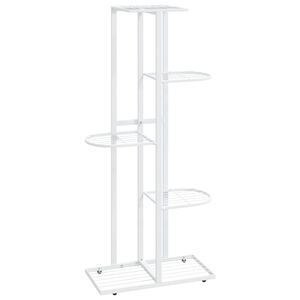 vidaXL Soporte de flores de 5 estantes de metal blanco 43x22x98 cm