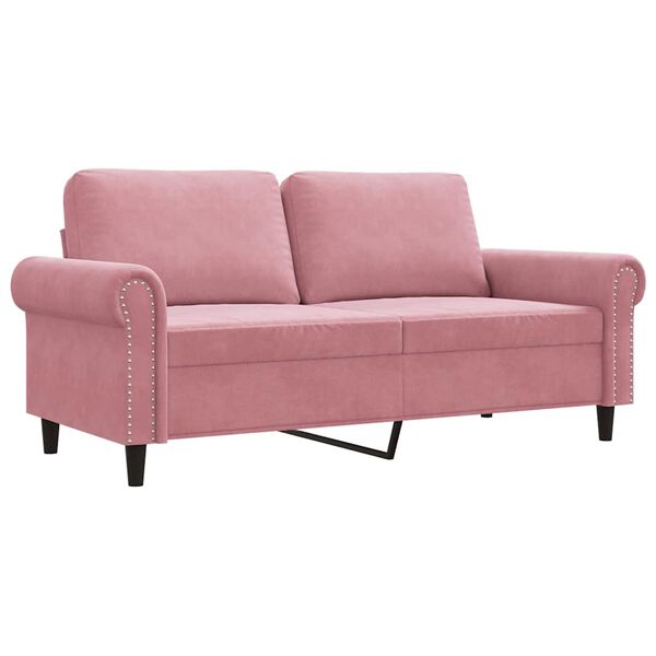 vidaXL Sof&aacute; de 2 plazas terciopelo rosa 140 cm