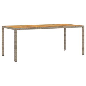 vidaXL Mesa de jard&iacute;n superficie madera acacia rat&aacute;n gris 190x90x75cm