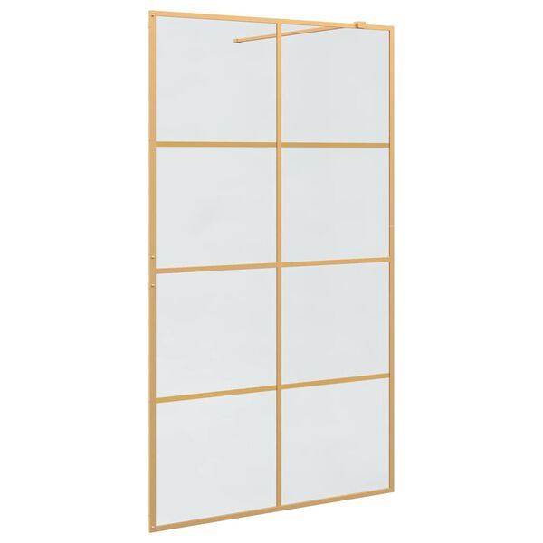 vidaXL Pared de Ducha Walk-in Dorado 115 x 195 cm vidrio templado