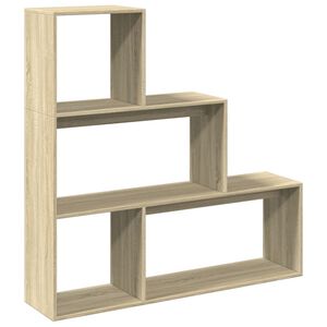 vidaXL Librer&iacute;a divisora 3 niveles madera roble Sonoma 123x29x123 cm