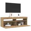 vidaXL Mueble de TV luces LED madera roble artisan 120x35x40 cm