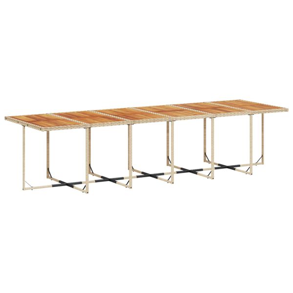 vidaXL Set comedor de jard&iacute;n con cojines 13 pzas rat&aacute;n sint&eacute;tico beige