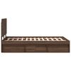 vidaXL Estructura de cama con cabecera Roble Marr&oacute;n 120 x 190 cm