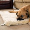HuggleHounds Alfombrilla de forro polar para mascotas M lana blanca
