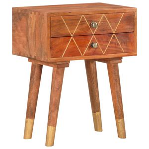 vidaXL Mesita de noche de madera maciza de mango 43x30x58 cm