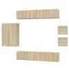 vidaXL Set de muebles para TV 8 pzas madera contrachapada roble Sonoma