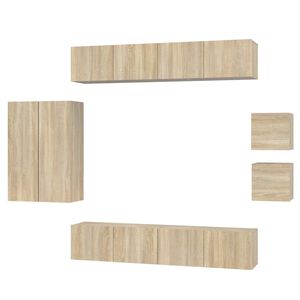 vidaXL Set de muebles para TV 8 pzas madera contrachapada roble Sonoma