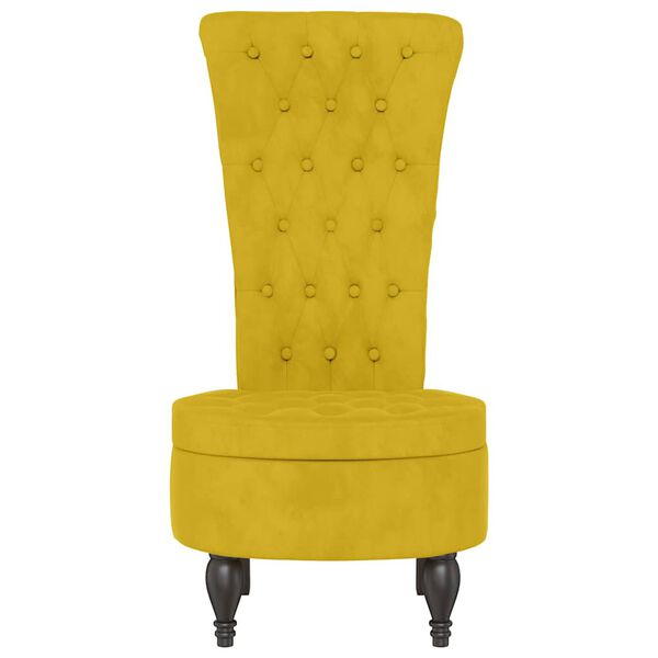 vidaXL Sill&oacute;n de respaldo alto con botones terciopelo amarillo