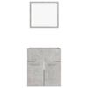 vidaXL Set muebles de ba&ntilde;o 2 piezas madera contrachapada gris hormig&oacute;n
