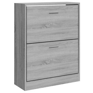 vidaXL Zapatero madera contrachapada gris Sonoma 63x24x81 cm