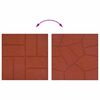 vidaXL Piedra decorativa 6 pcs Rojo 40,5 x 40,5 x 2 cm Goma