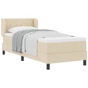 vidaXL Cama tipo Box Spring con colch&oacute;n Crema 80 x 200 cm tela