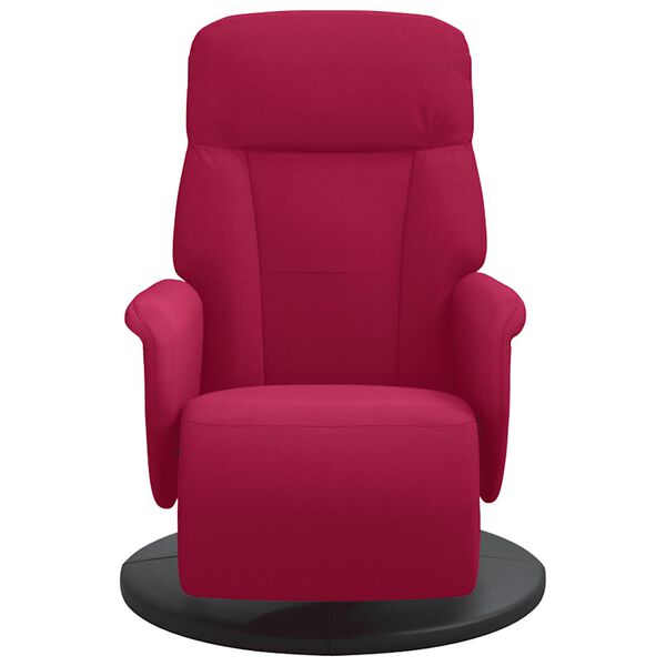 vidaXL Sill&oacute;n reclinable con reposapi&eacute;s terciopelo rojo tinto