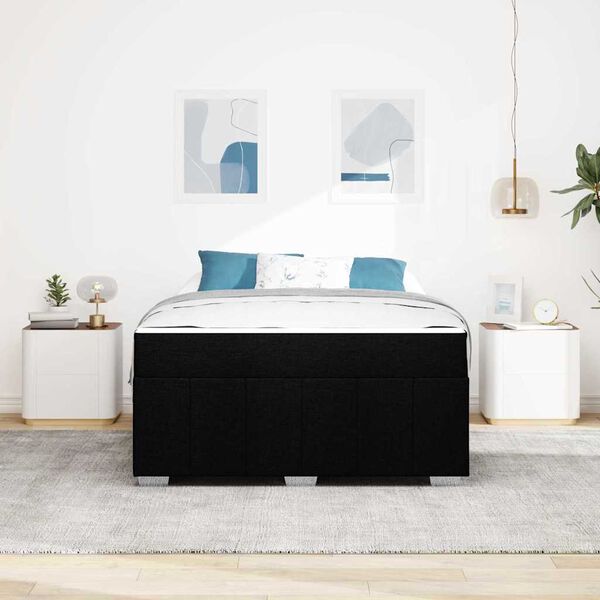 vidaXL Estructura de cama con colch&oacute;n Negro 160 x 200 cm tela