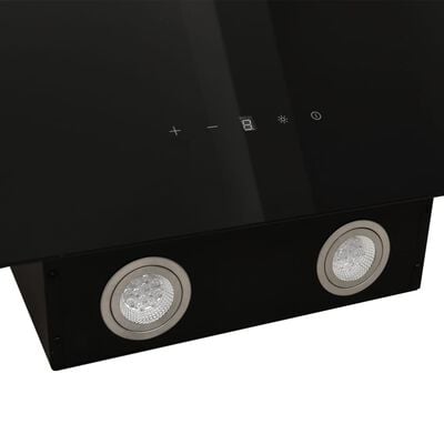 vidaXL Campana extractora pared acero y vidrio templado negro 90 cm