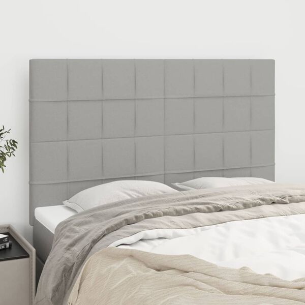 vidaXL Cabecero de cama gris claro 144x5x118/128 cm de tela