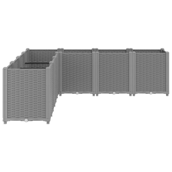 vidaXL Jardinera PP gris claro 160x160x53 cm