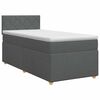 vidaXL Cama box spring con colch&oacute;n Gris oscuro 90 x 190 cm Tela