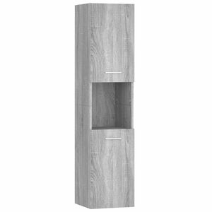 vidaXL Armario de ba&ntilde;o madera contrachapada gris Sonoma 30x30x130 cm