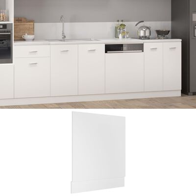 vidaXL Panel para lavavajillas madera contrachapada blanco 59,5x3x67cm