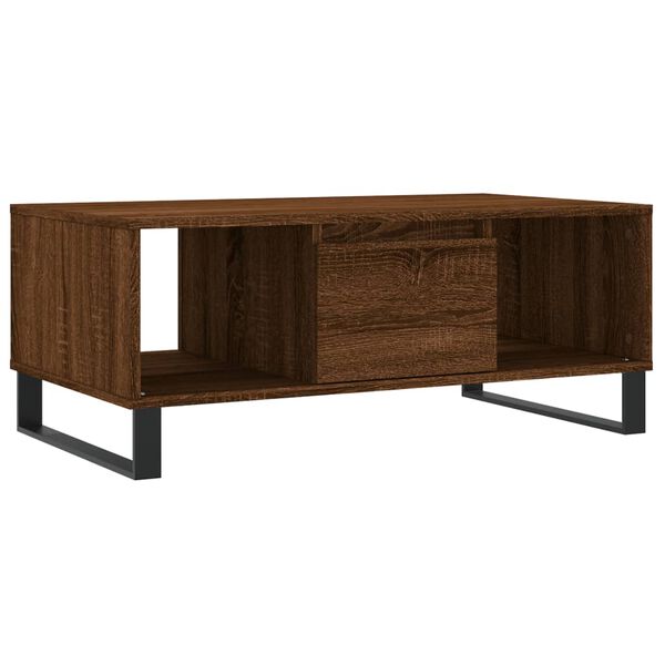 vidaXL Mesa de centro madera contrachapada marr&oacute;n roble 90x50x36,5 cm
