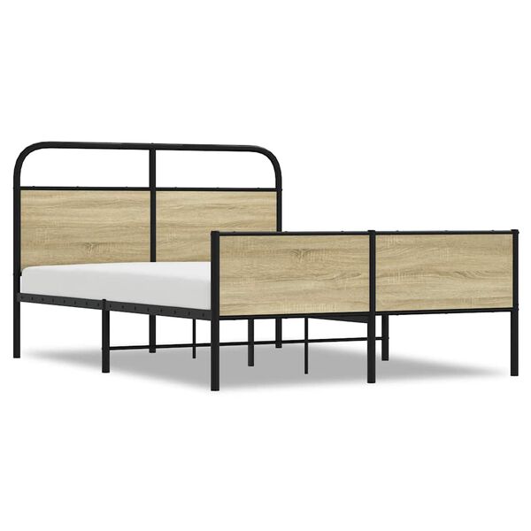 vidaXL Estructura de cama sin colch&oacute;n 140x190 cm madera roble Sonoma