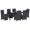 vidaXL Conjunto de Comedor de Jard&iacute;n 7 pcs Negro rat&aacute;n sint&eacute;tico