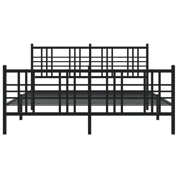 vidaXL Estructura cama sin colchón con estribo metal negro 150x200 cm
