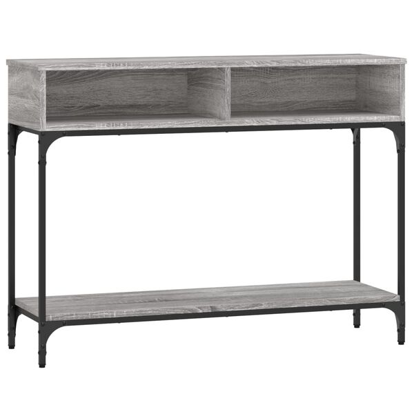 vidaXL Mesa consola madera de ingeniería gris Sonoma 100x30,5x75 cm