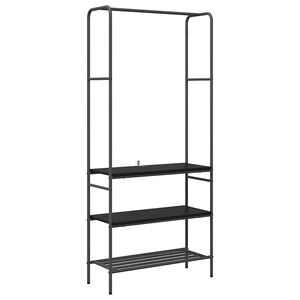 vidaXL Perchero para ropa Roble Negro 77 x 30 x 171 cm