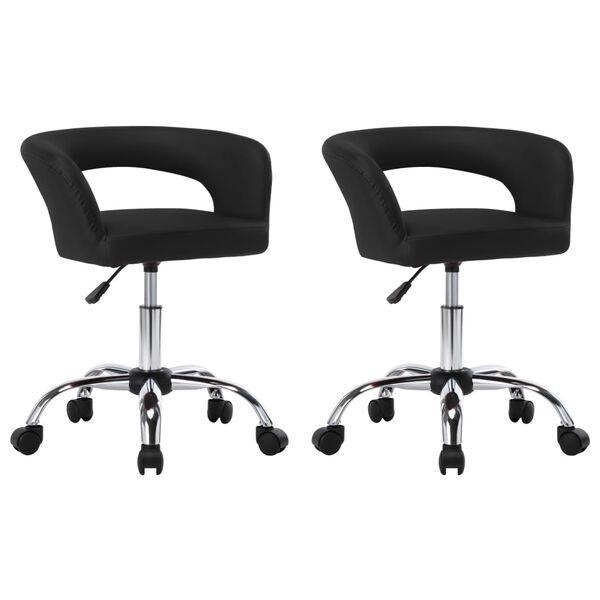 vidaXL Sillas de comedor 2 unidades cuero sint&eacute;tico negro