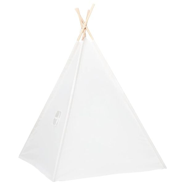 vidaXL Tienda tipi ni&ntilde;os y bolsa piel melocot&oacute;n blanco 120x120x150cm