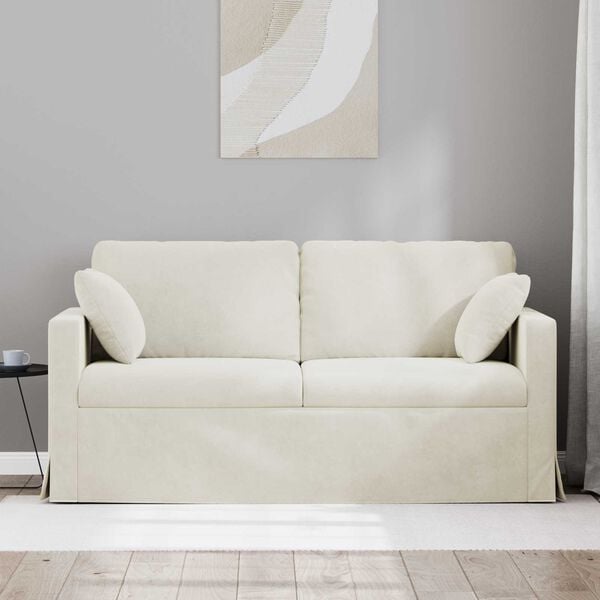 vidaXL Sof&aacute; Crema 158 x 78 x 80 cm Terciopelo