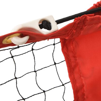 vidaXL Red de tenis poliéster negro y rojo 300x100x87 cm